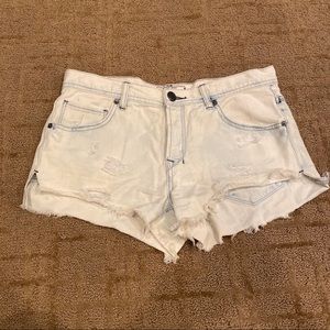 Free People Acid Wash Denim Shorts